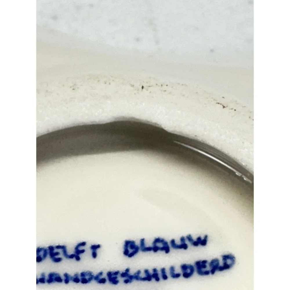 Vintage Delft Blauw Holland Hand Painted Blue & White Star Shape Trinket Dish